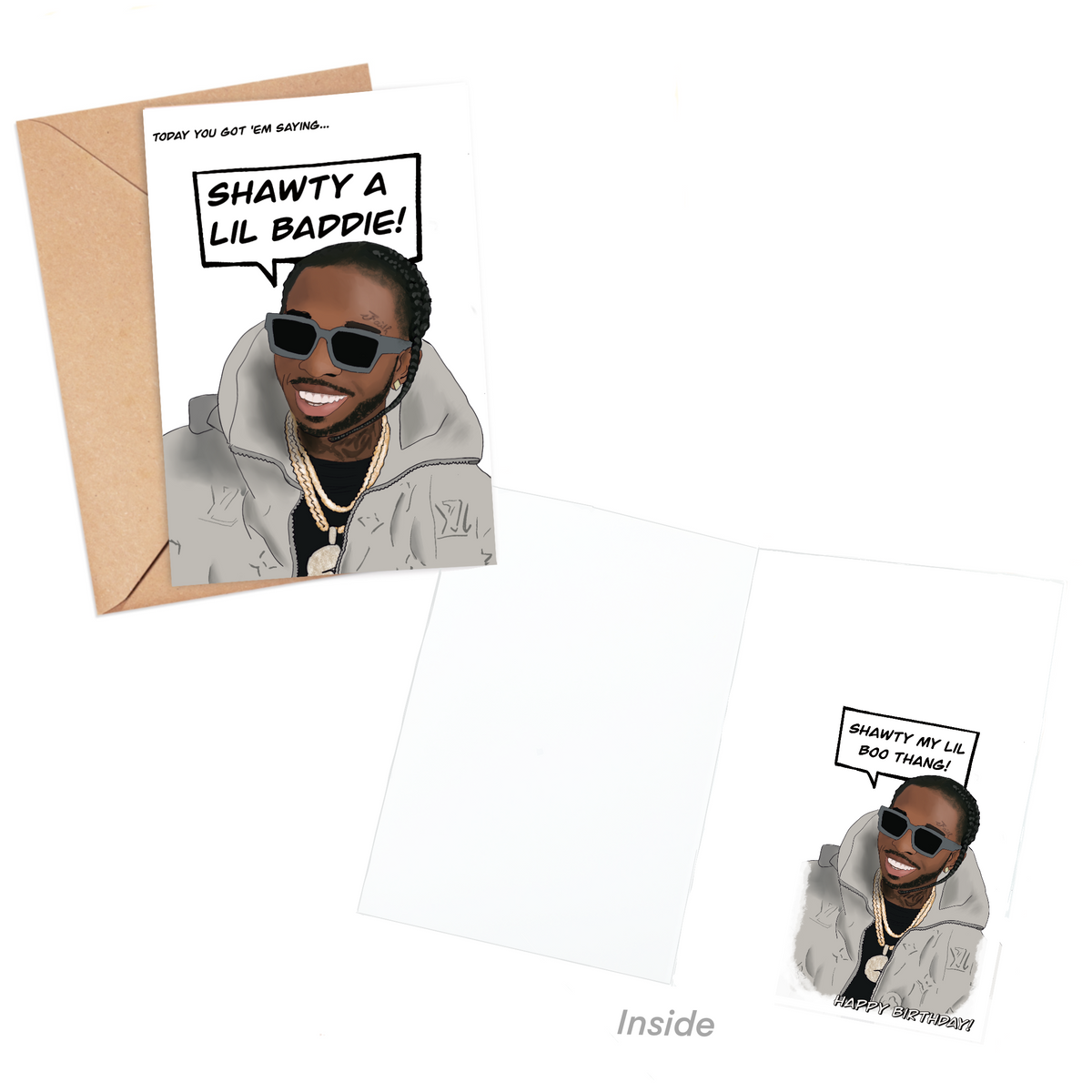Pop Smoke Shawty a Lil Baddie Birthday Card- Deluxe Edition – OG