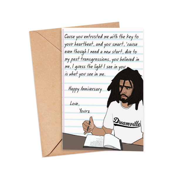 J Cole Anniversary Card