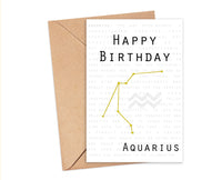 Aquarius - Zodiac Birthday Card
