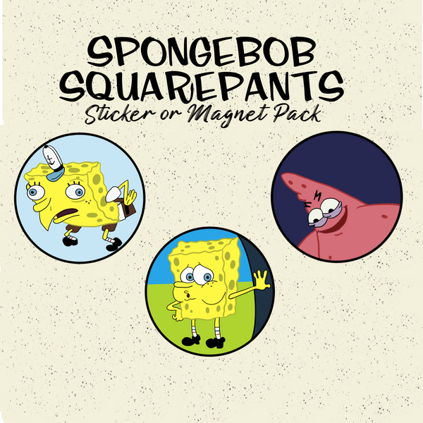 SpongeBob SquarePants Sticker or Magnet 3 Pack